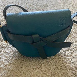 Loewe Teal Blue Mini Gate Bag